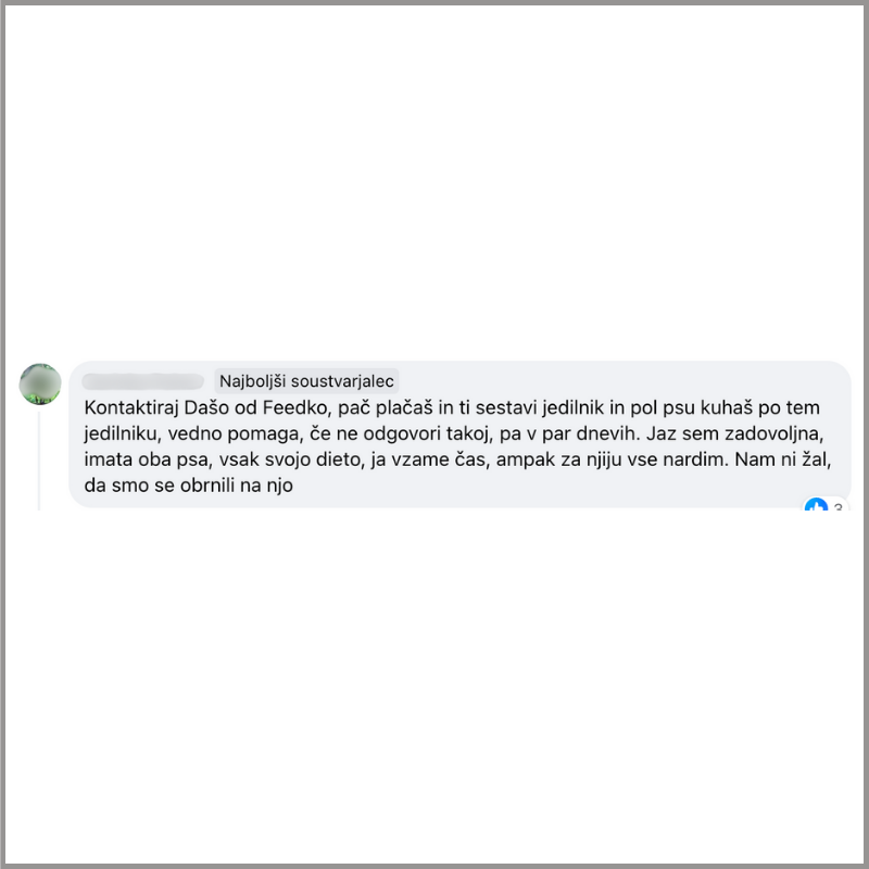 Mnenja strank, Feedko priporočamo