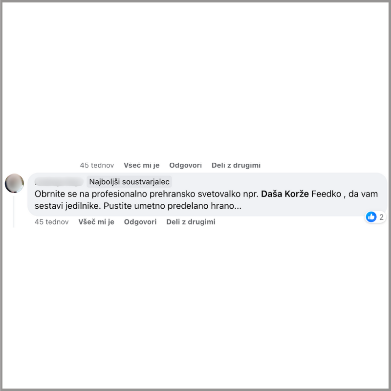 Mnenja strank, Feedko priporočamo