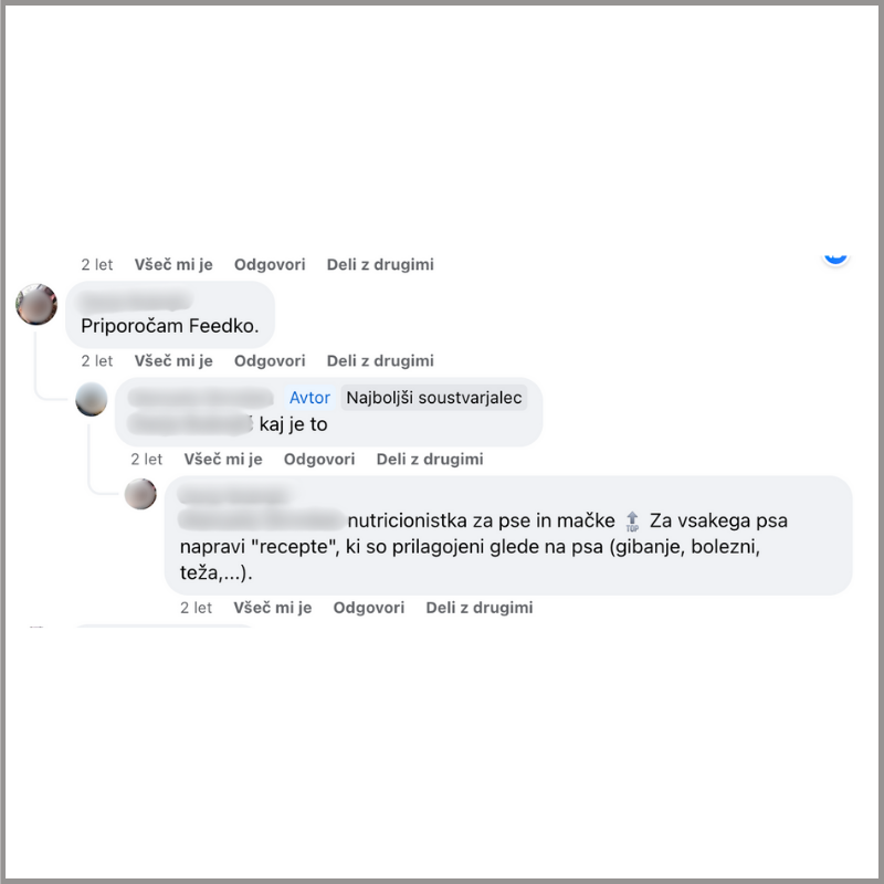 Mnenja strank, Feedko priporočamo