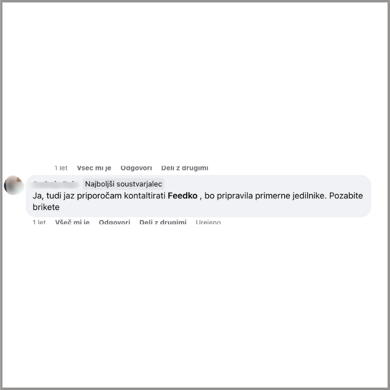 Mnenja strank, Feedko priporočamo
